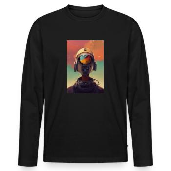 Astronaute Space Future - T-shirt manches longues Premium bio Homme - noir - Devant - Nico (187cm)