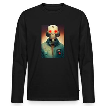 Astronaut Space Future - Men's Premium Organic Long Sleeve Shirt - black - Front - Nico (187cm)