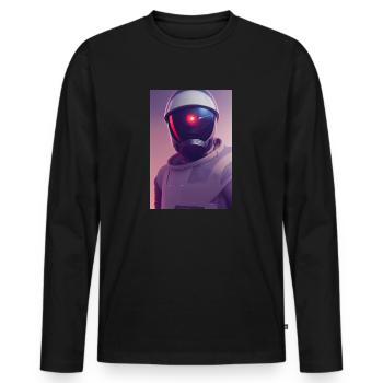 Astronaut Space Future - Men's Premium Organic Long Sleeve Shirt - black - Front - Nico (187cm)