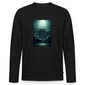 cthulhu Heavy Metal Horror Lovecraft - Männer Premium Bio Langarmshirt - Schwarz - Vorne - Nico (187cm)