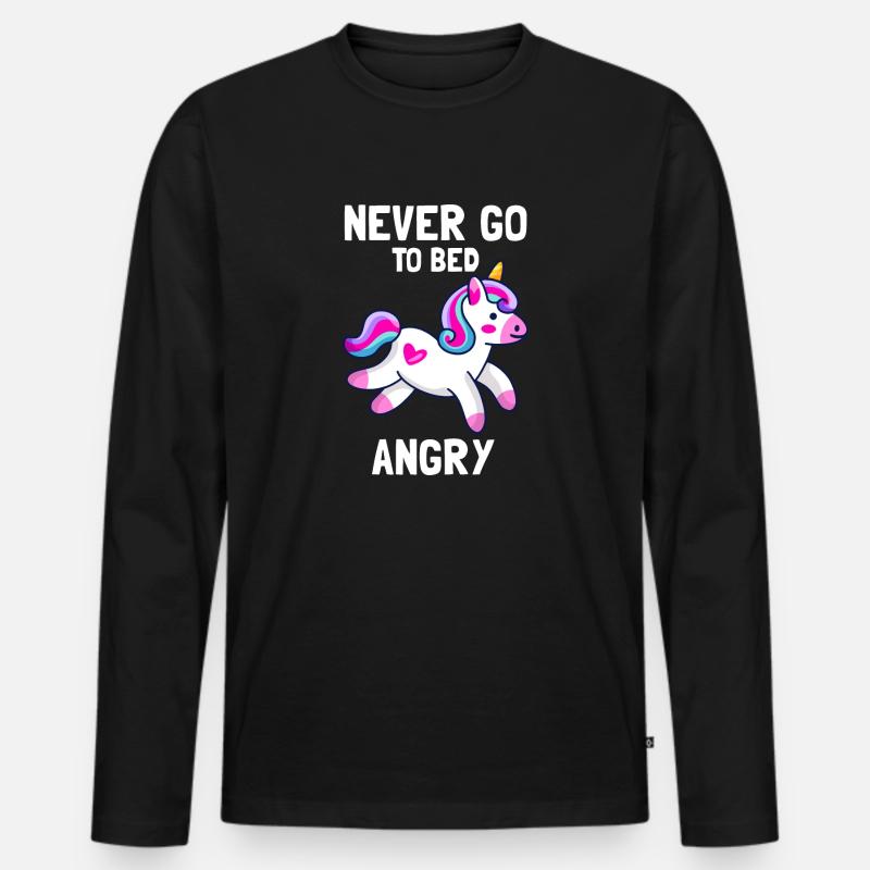 süßes Einhorn Design - Männer Premium Bio Langarmshirt - Schwarz