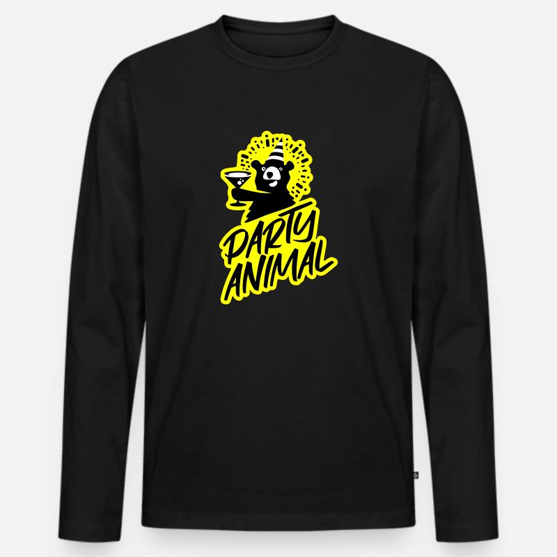 Party!!! - Männer Premium Bio Langarmshirt - Schwarz