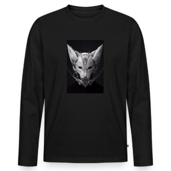Wolf Metal Tattoo Schwarz Weiß - Männer Premium Bio Langarmshirt - Schwarz - Vorne - Nico (187cm)