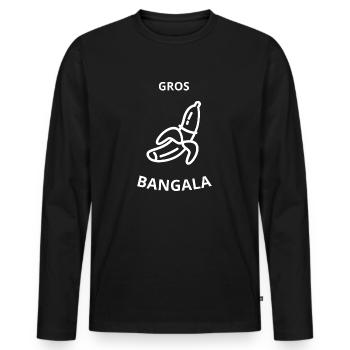 Big Bangala - Men's Premium Organic Long Sleeve Shirt - black - Front - Nico (187cm)