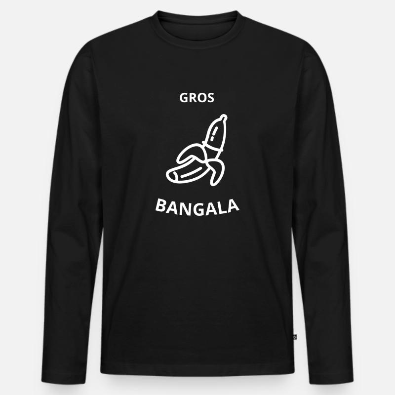 Big Bangala - Männer Premium Bio Langarmshirt - Schwarz