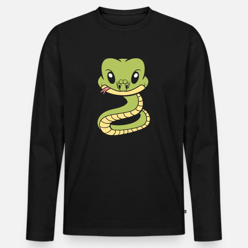 Kobra - Männer Premium Bio Langarmshirt - Schwarz