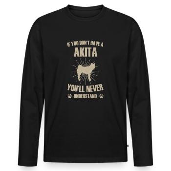 akita - T-shirt manches longues Premium bio Homme - noir - Devant - Nico (187cm)