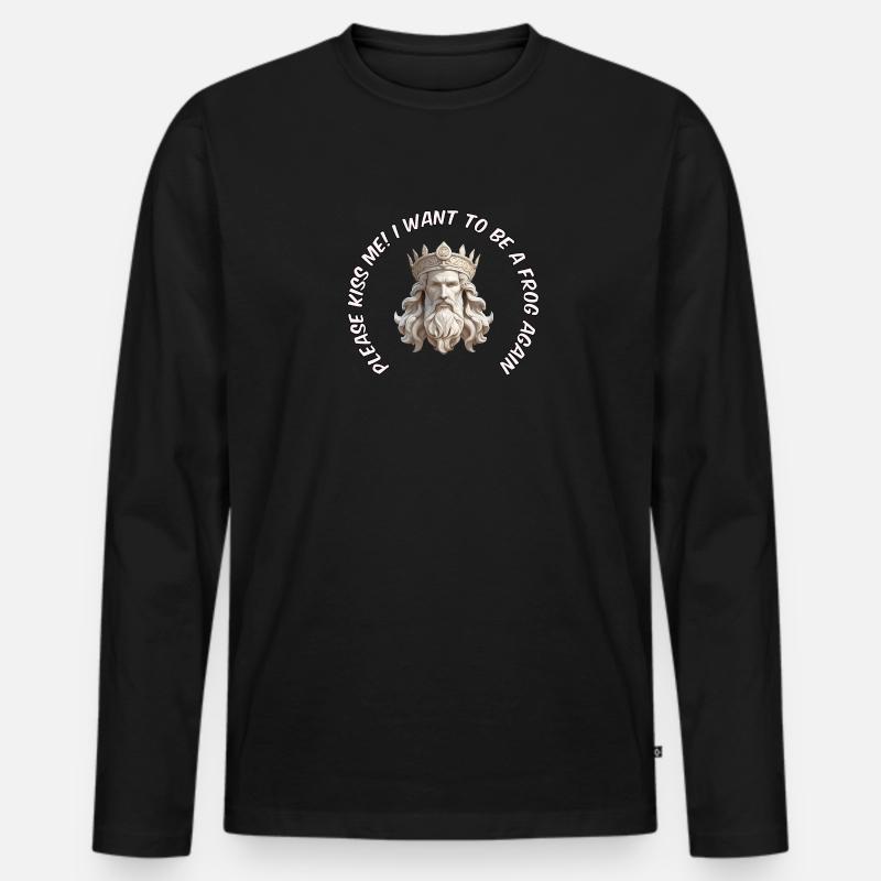 Prinz oder Frosch - Männer Premium Bio Langarmshirt - Schwarz