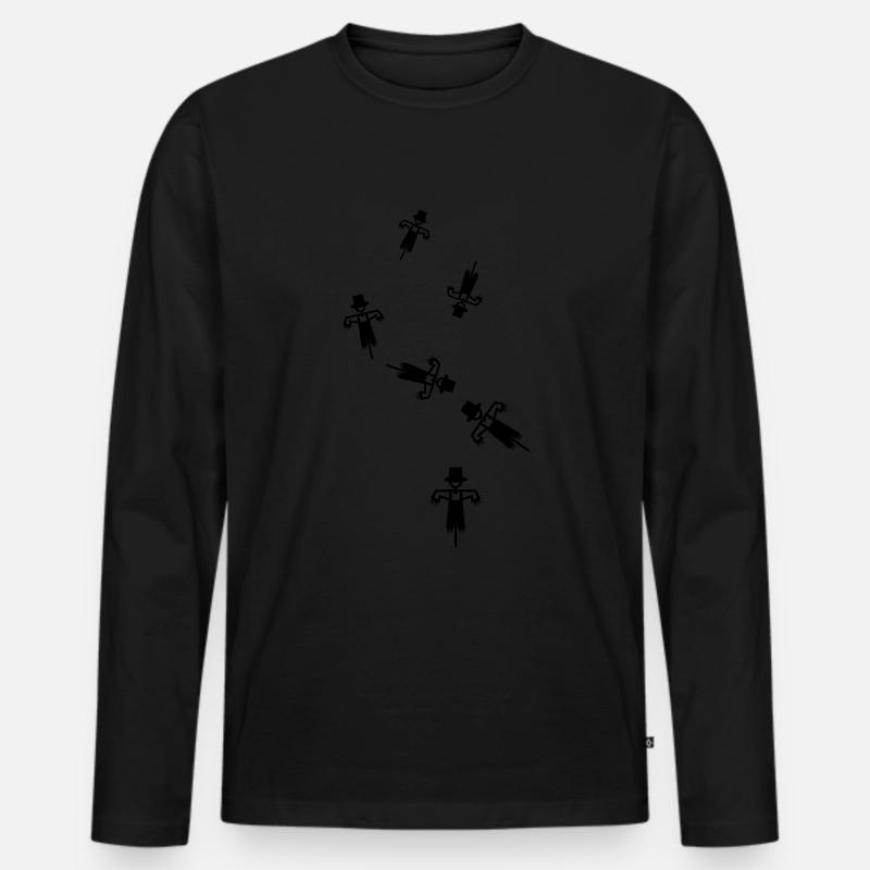 Vogelscheuche - Männer Premium Bio Langarmshirt - Schwarz