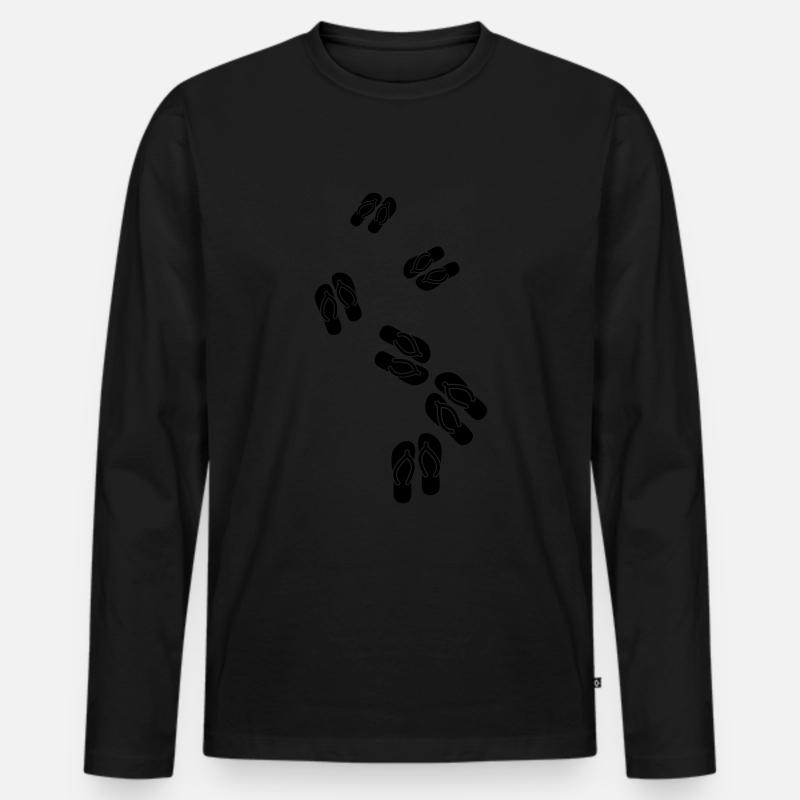 Badelatschen icon - Männer Premium Bio Langarmshirt - Schwarz