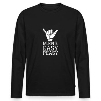 Master of Engineering | Easy Peasy Gift Diplng - Men's Premium Organic Long Sleeve Shirt - black - Front - Nico (187cm)