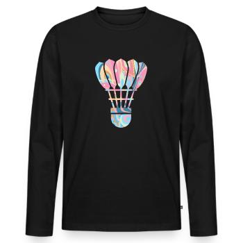 Badminton Player Design Filles Badminton - T-shirt manches longues Premium bio Homme - noir - Devant - Nico (187cm)