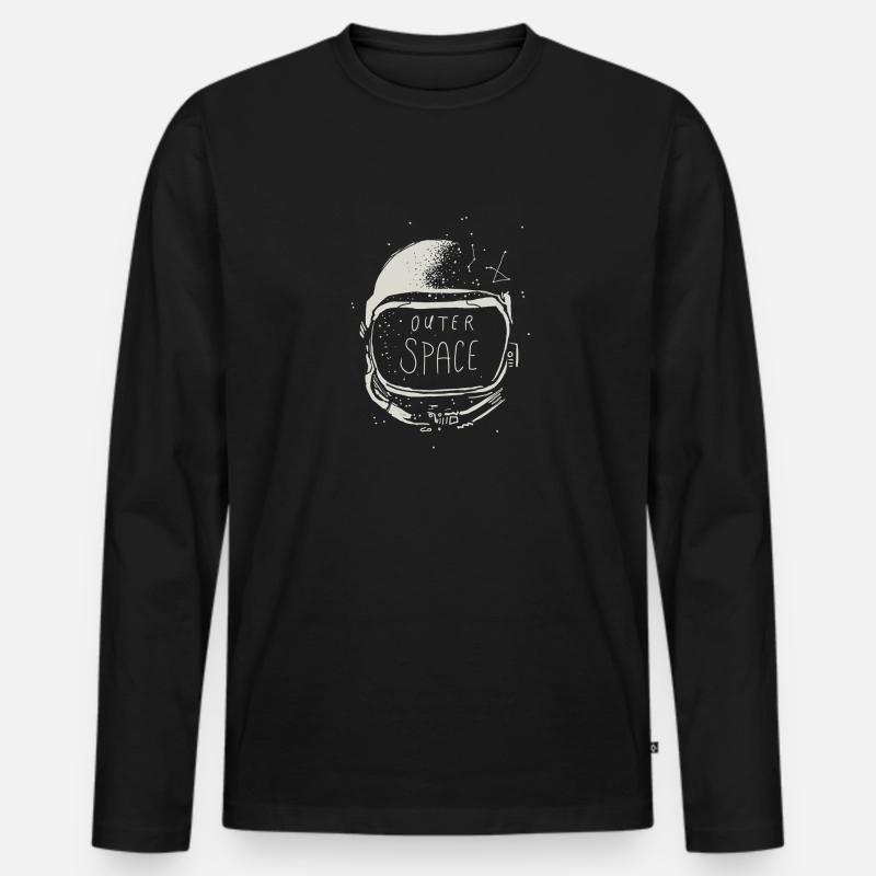 Outer Space - Männer Premium Bio Langarmshirt - Schwarz