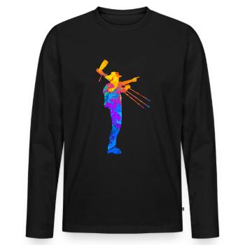 Photographer Photography Hobby Photographer Silhouette - Men's Premium Organic Long Sleeve Shirt - black - Front - Nico (187cm)