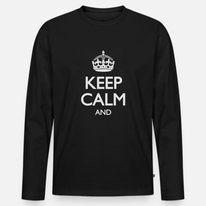 keep calm - Männer Premium Bio Langarmshirt - Schwarz