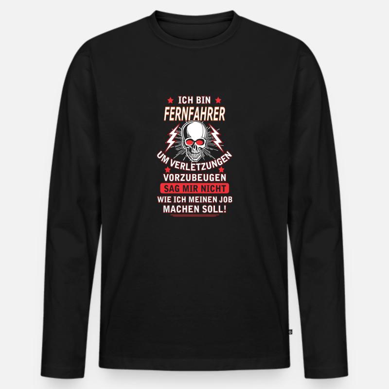 FERNFAHRER - Männer Premium Bio Langarmshirt - Schwarz