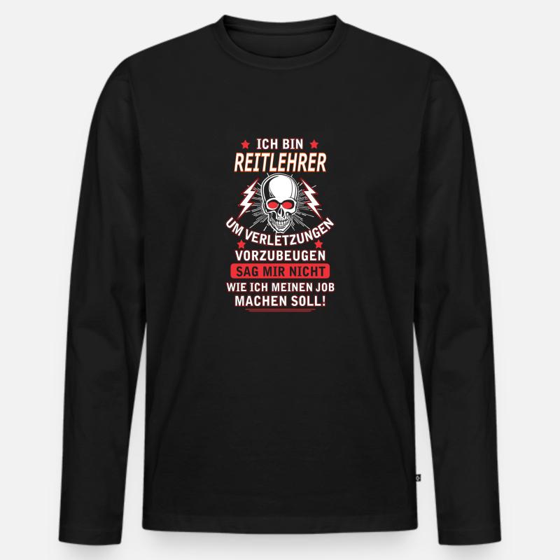 REITLEHRER - Männer Premium Bio Langarmshirt - Schwarz