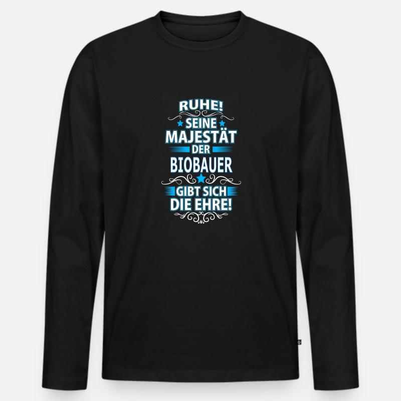 BIOBAUER - Männer Premium Bio Langarmshirt - Schwarz