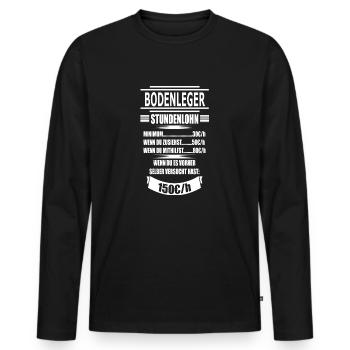 BODENLEGER - Männer Premium Bio Langarmshirt - Schwarz - Vorne - Nico (187cm)