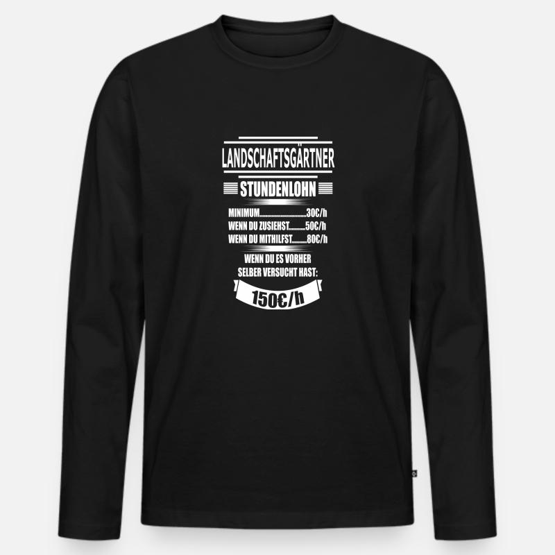 LANDSCHAFTSGÄRTNER - Männer Premium Bio Langarmshirt - Schwarz