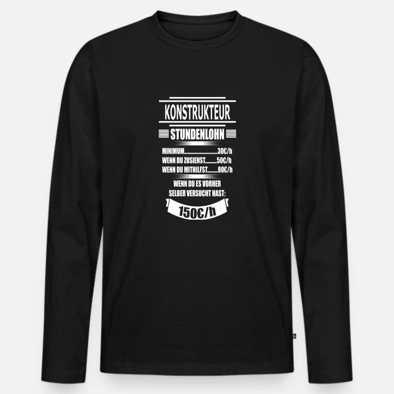 KONSTRUKTEUR - Männer Premium Bio Langarmshirt - Schwarz