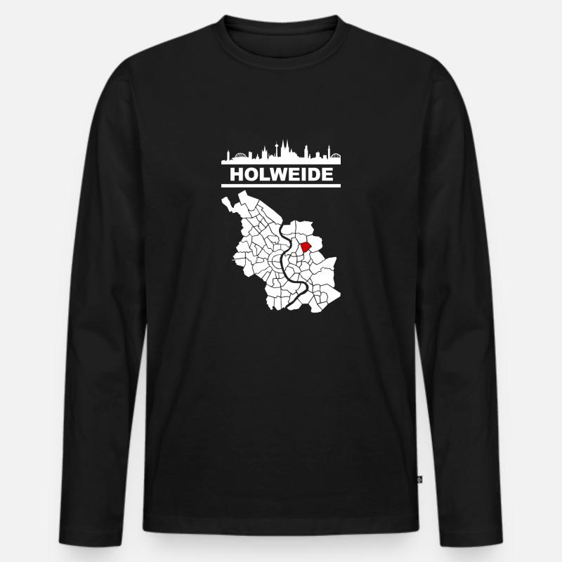 Holweide - Männer Premium Bio Langarmshirt - Schwarz