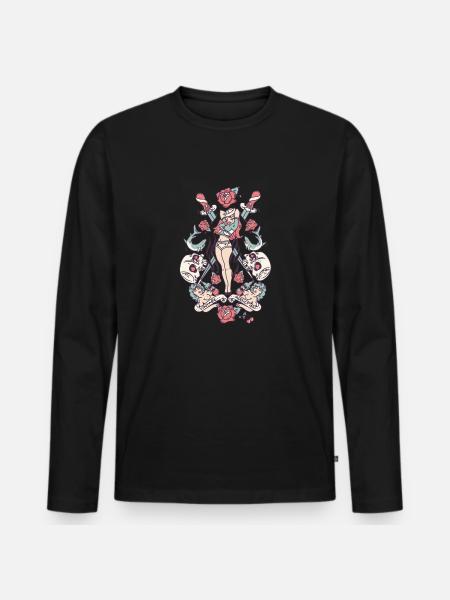 OLD TATTOO - T-shirt manches longues Premium bio Homme - noir