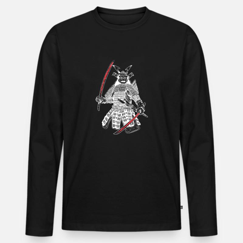 Japan Samurai Krieger Katana Schwertkampf. - Männer Premium Bio Langarmshirt - Schwarz
