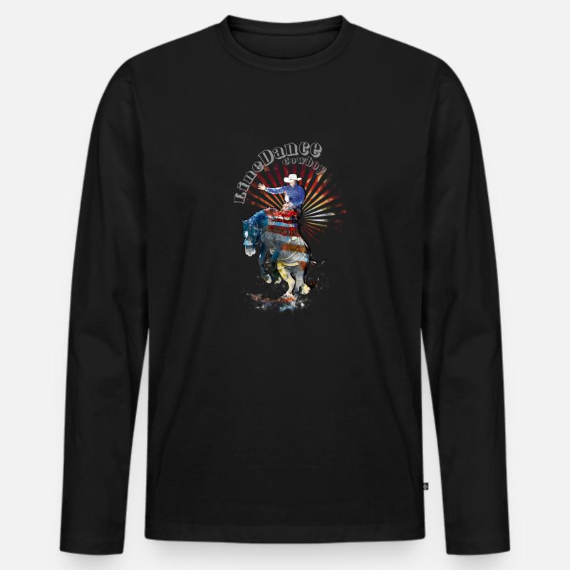 kl_linedance40 - Männer Premium Bio Langarmshirt - Schwarz