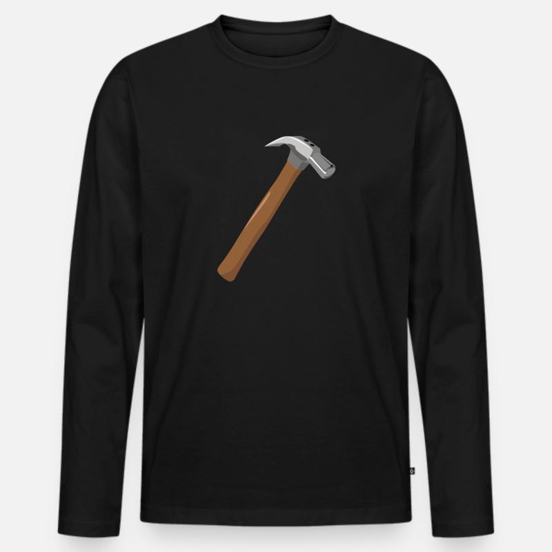 Hammer - Männer Premium Bio Langarmshirt - Schwarz