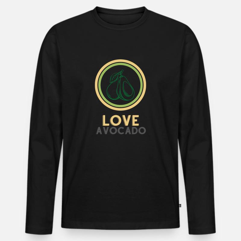 Liebe Avocado - Männer Premium Bio Langarmshirt - Schwarz