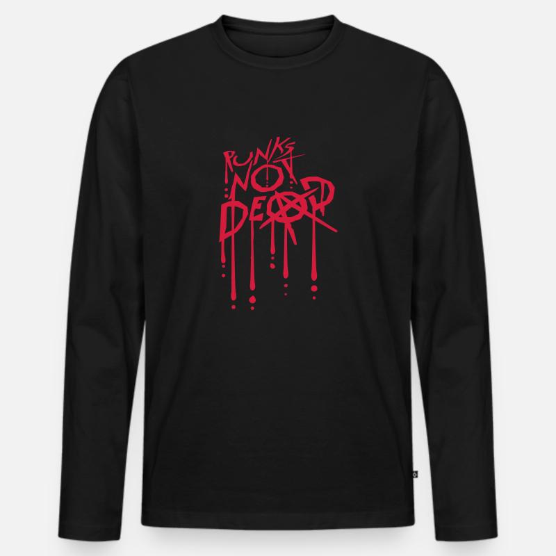 punks not dead Zitat - Männer Premium Bio Langarmshirt - Schwarz