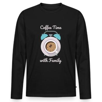 Coffee Time with Family - Männer Premium Bio Langarmshirt - Schwarz - Vorne - Nico (187cm)