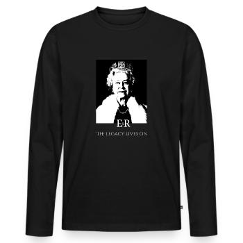 Reine Elizabeth II L’héritage se perpétue - T-shirt manches longues Premium bio Homme - noir - Devant - Nico (187cm)