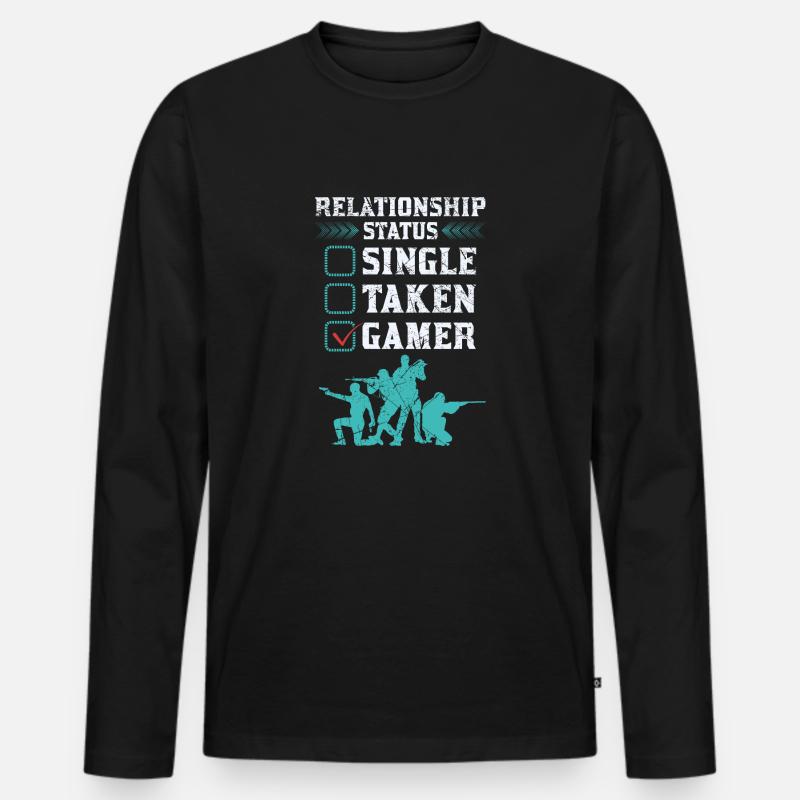 Relationship Status Gamer Design - Männer Premium Bio Langarmshirt - Schwarz