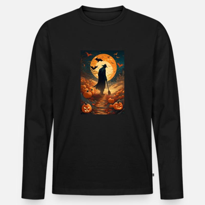 Lebende Vogelscheuche - Männer Premium Bio Langarmshirt - Schwarz