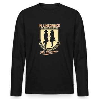 We Don't Just Dance We Shuffle, Stomp Line Dance C - Men's Premium Organic Long Sleeve Shirt - black - Front - Nico (187cm)