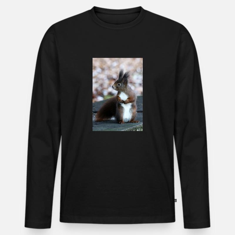 Eichhörnchen, Isibat - Männer Premium Bio Langarmshirt - Schwarz