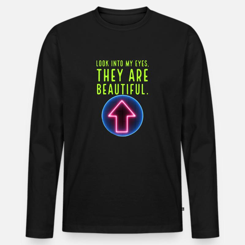 Beautiful eyes - Männer Premium Bio Langarmshirt - Schwarz