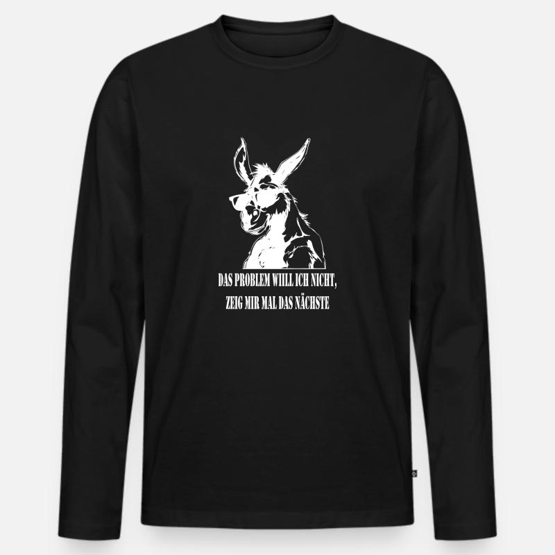 Problem will ich nicht weiß - Männer Premium Bio Langarmshirt - Schwarz