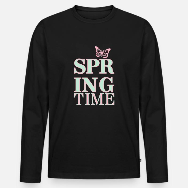 Spring Time - Spring is here! - Men's Premium Organic Long Sleeve Shirt - black