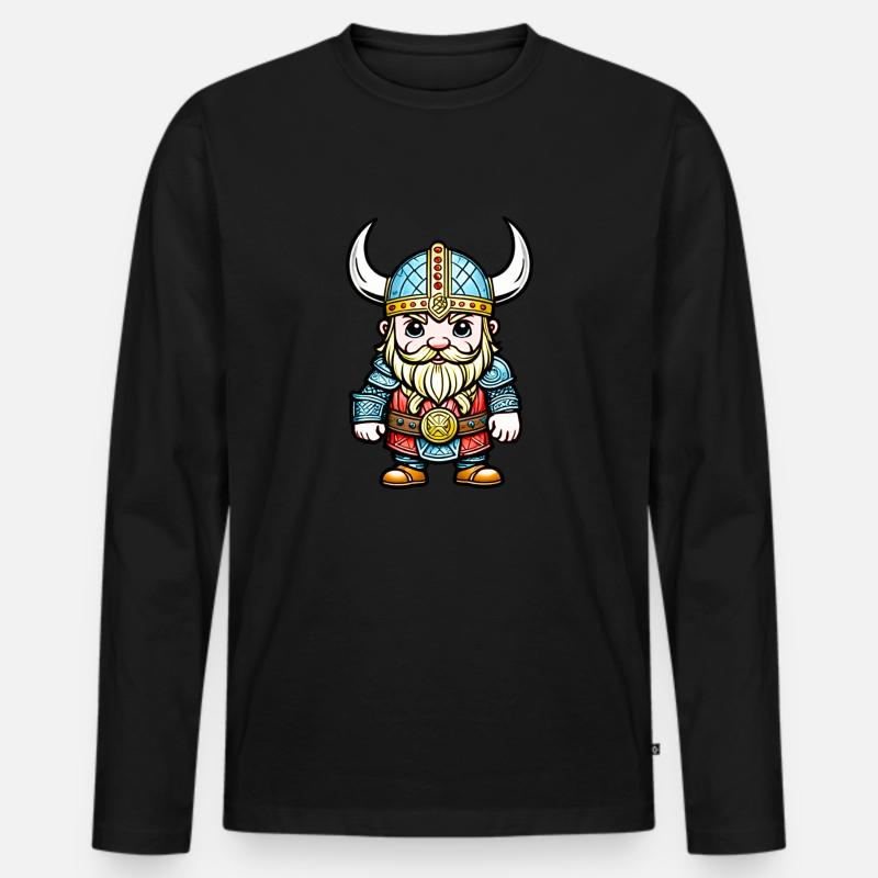 Kleiner Wikinger - Männer Premium Bio Langarmshirt - Schwarz