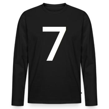 Vintage Sieben - Männer Premium Bio Langarmshirt - Schwarz - Vorne - Nico (187cm)