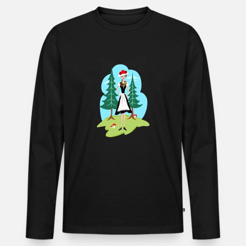 Schwarzwald Mädel Madle - Männer Premium Bio Langarmshirt - Schwarz