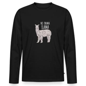 pas de drame lama - T-shirt manches longues Premium bio Homme - noir - Devant - Nico (187cm)