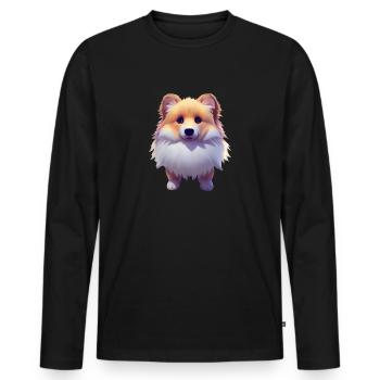 Shiba Inu Dog - Shiba Inu - Men's Premium Organic Long Sleeve Shirt - black - Front - Nico (187cm)