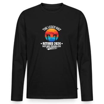 La légende a pris sa retraite 2024 n’est pas mon problème - T-shirt manches longues Premium bio Homme - noir - Devant - Nico (187cm)