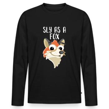 Fox Smart Smart SLY AS A FOX - Men's Premium Organic Long Sleeve Shirt - black - Front - Nico (187cm)