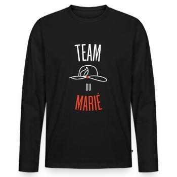 Team du Marié - T-shirt manches longues Premium bio Homme - noir - Devant - Nico (187cm)