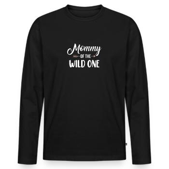 Mama der wilden Tochter passende Familie - Männer Premium Bio Langarmshirt - Schwarz - Vorne - Nico (187cm)